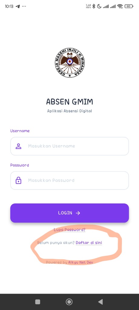 Pilih Daftar di sini