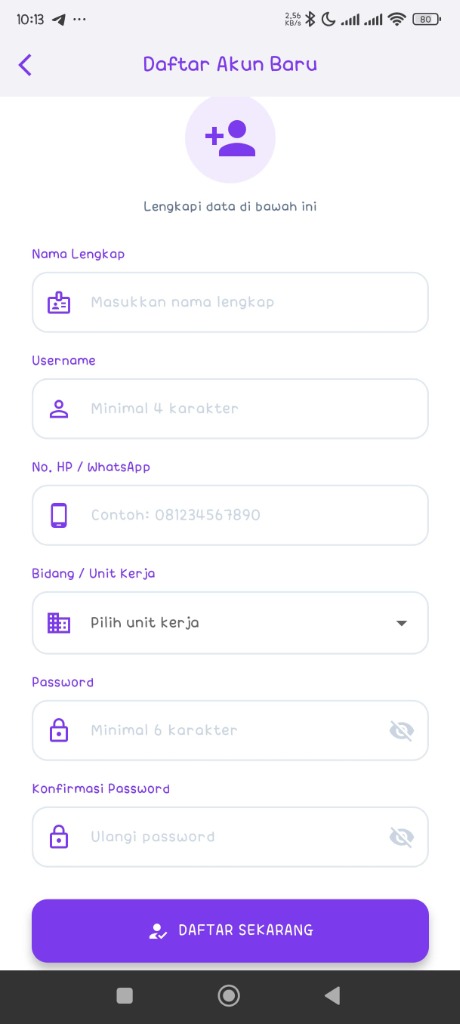 Lengkapi Data Formulir
